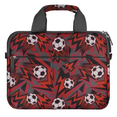 Imagem de Foxstory Capa de tablet infantil para meninos, bolsa de tablet infantil adequada para Fire HD 10, Fire HD 8, Fire 7 Kindle, bolas de futebol vermelhas