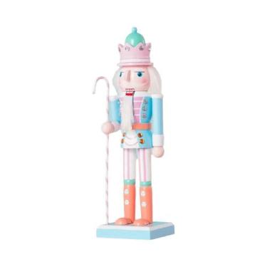 Imagem de Estatueta De Soldado Quebra-Nozes De Madeira De 25cm, Boneco Artesanal