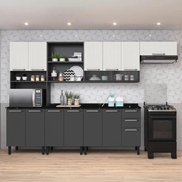 Imagem de Armário De Cozinha Itatiaia Midi Pop Art I3 Grafite-branco 315cm