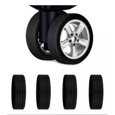 Imagem de Kit Com 10 Protetor Silicone Para Rodas Mala, Maleta Bagagem Pronta En