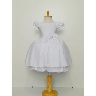 Imagem de Vestido Infantil Branco Festa Social Batizado Casamento Dama Daminha F