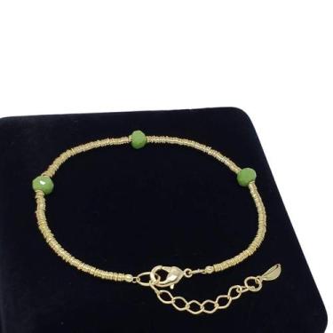 Imagem de Pulseira Cristal Facetado Cordão Banho Ouro 18k 3115 - Trs Chic Joias,