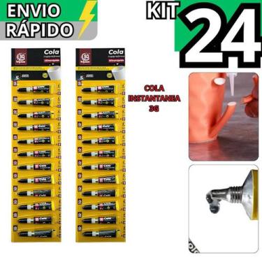 Imagem de Kit 24 Cola Super Cola Instantânea 3G Multiuso Cola Cerâmica Silicone 