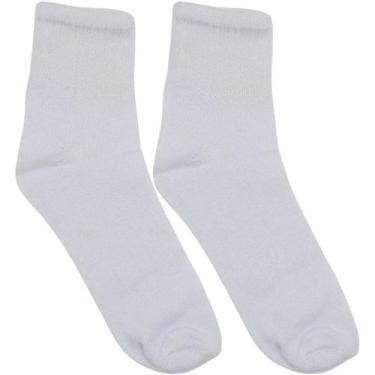 Imagem de Meia Juvenil Macia Cano Alto Colegial Infantil Soft 33-38 Cor:BrancoTa