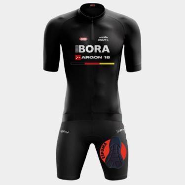 Imagem de Conjunto de Ciclismo Masculino Camisa e Bermuda Forro Espuma Masculina