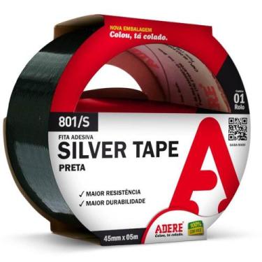 Imagem de Fita Multi-Uso Preta Silver Tape 45mm x 5 Metros - 801S - ADERE
