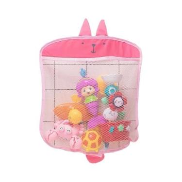 Imagem de Bolsa De Armazenamento Para Brinquedos De Banho Brancos Com Ventosas F