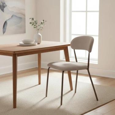 Imagem de Kit 2 cadeiras jantar moderna design lançamento - AÇO NOBRE, OFF WHITE