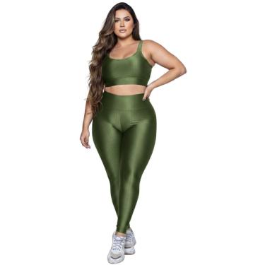 Imagem de Conjunto Fitness Plus Size Top e Calça New Zig 3D Vekyo Alta Compressão Academia Treino Musculação-Feminino