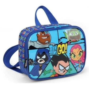 Imagem de Merendeira Lancheira Escolar Infantil Teen Titans Azul - Luxcel