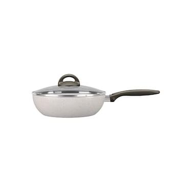 Imagem de Panela Wok Brinox Suprema Ceramic Life Antiaderente 2,3L 24cm Tampa de Vidro Vanilla