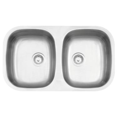 Imagem de Cuba de Embutir Tramontina Prime Isis 2C 34 BL em Aço Inox Acetinado 76 x 44 cm com Válvulas