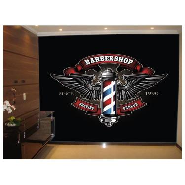 Imagem de Papel De Parede Barbearia Retrô Barber Pole 3D Brb10