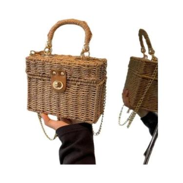 Imagem de Bolsa De Ombro De Palha Trançada Para Mulheres, Bolsa De Praia De Verã