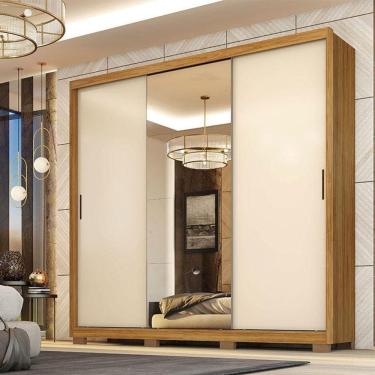 Imagem de Guarda Roupa Casal Ambiente Dalila 32415pe Cinamon Touch Off White Com Pés - Demóbile