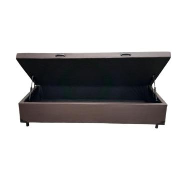 Imagem de Cama Box Baú Solteiro Sintético Marrom Com Pistão A Gás - Imperium do Sono