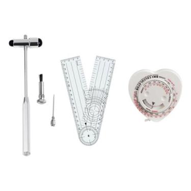 Imagem de Martelo Buck BIC Para Reflexos + Goniometro Grande De PVC 20cm + Trena