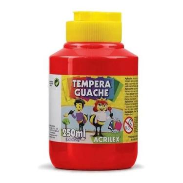 Imagem de Tinta Tempera Guache 250ml Vermelho Fogo 507 Acrilex Tinta Tempera Gua