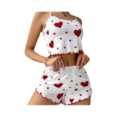 Imagem de Conjunto De Pijamas Femininos De Verão Respirável E Macio Com Estampa 