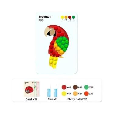 Imagem de Brinquedo Criativo De Pintura Com Bolas De Pelúcia DIY Para Crianças, 