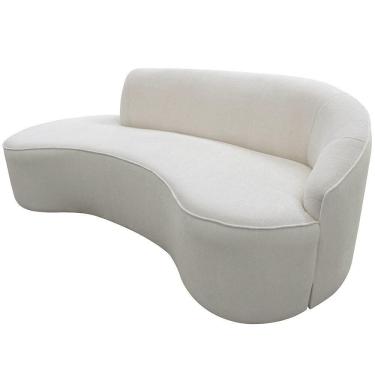 Imagem de Sofá Curvo 02 Lugares 150cm Eron Braço Esquerdo Bouclé Off White - Nexta Casa