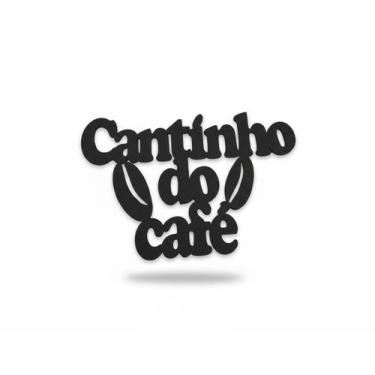 Imagem de Placa Decorativa Cantinho Do Café Em MDF Preto M005 - bazar mix