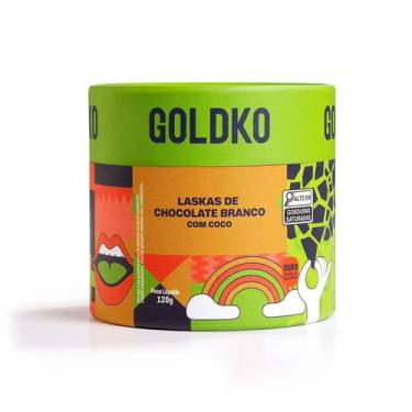 Imagem de Laskas de chocolate branco com pedaços de coco zero adição de açúcares