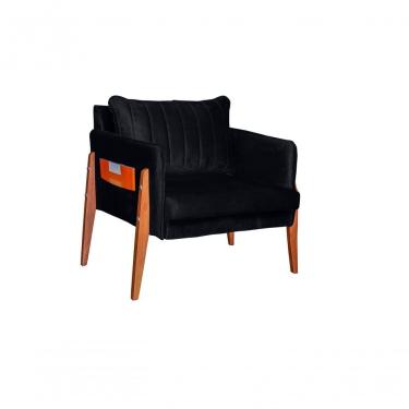 Imagem de Poltrona Decorativa Milão Luxo 0131 Encosto com Almofada Solta Madeira Cor 0131 Dora Bela Móveis