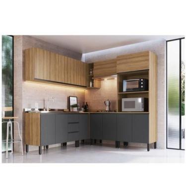 Imagem de Cozinha Modulada 9 Peças Tampo Aéreo 3 Portas Balcão Canto Paneleiro A