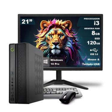 Imagem de Computador Completo On SLIM I3 8GB 120GB SSD Win10 Monitor 21