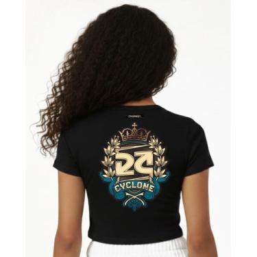 Imagem de Baby Look Cyclone Cropped Orbix Metal, Preto, GG