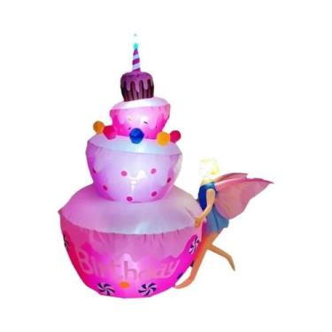 Imagem de Boneco De Neve Inflável De Natal De 1,8m Com Luzes LED Para Decoração 