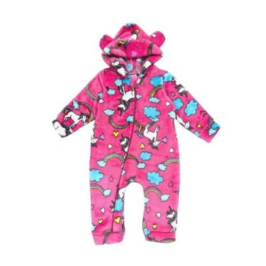 Imagem de Macacão Pelúcia Fleece Bebe Infantil Zíper Quentinho P/ Frio - AG Indu