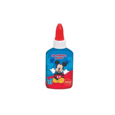 Imagem de Cola Branca Molin do Brasil Mickey Mouse Estampa 2 Atóxica para Papel, Cartolina, Fotos e Tecidos 40G 1 Unidade