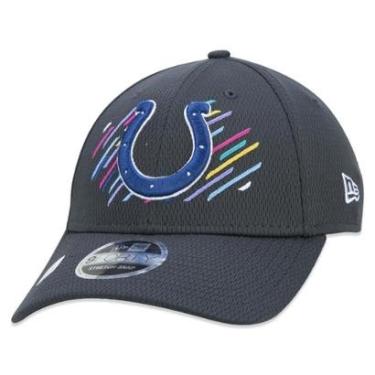 Imagem de BONE 9FORTY STRETCH SNAP INDIANAPOLIS COLTS CRUCIAL CATCH ABA CURVA PRETO CHUMBO NEW ERA-Masculino