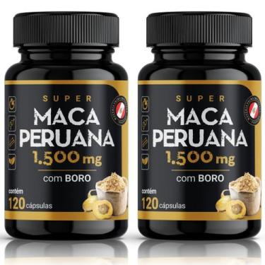 Imagem de 2x Suplemento Testo Boro 8mg Dose Super 120 Caps Cafeina Sem Açucar