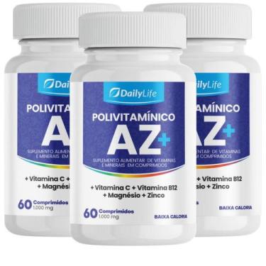 Imagem de 3x Vitaminas AZ 20 Nutrientes Suplemento Baixa Caloria Minerais Sem Gl