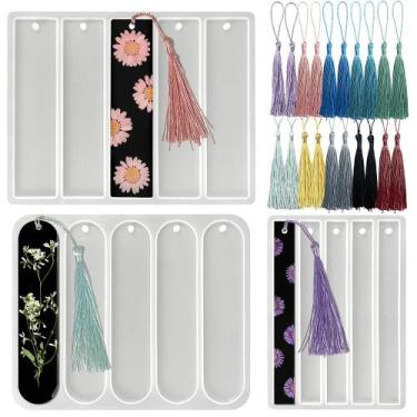 Imagem de Conjunto de moldes de silicone ResinWorld Shiny Bookmarks com borlas x