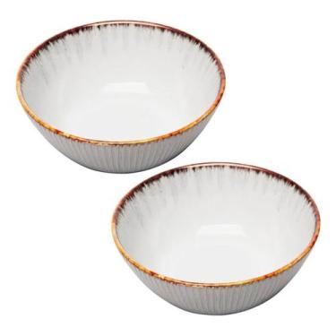 Imagem de Conjunto 2 Bowls Linear De Cerâmica Cinza 16cm X 7cm Lyor