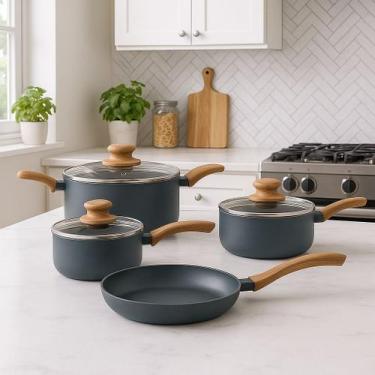 Imagem de Conjunto Panelas Cerâmica Quality House Cabo Soft Touch Tampa de Vidro