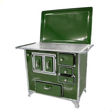Imagem de Fogão a Lenha Tradicional Venâncio N°2 Verde Porta Dupla Com Tampa Gabinete Esquerdo
