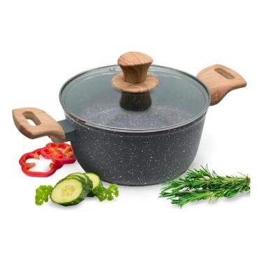 Imagem de Caçarola com Tampa de Vidro 6,6 litros 28 x 12,5 cm Cinza - KE HOME