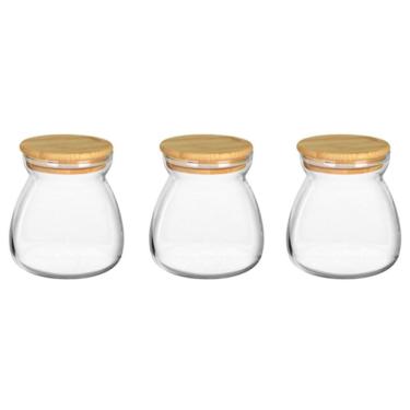 Imagem de KIT 3 POTES MANTIMENTOS HOME&CO COM TAMPA BAMBU BOROSSILICATO 650ml 11x8x8