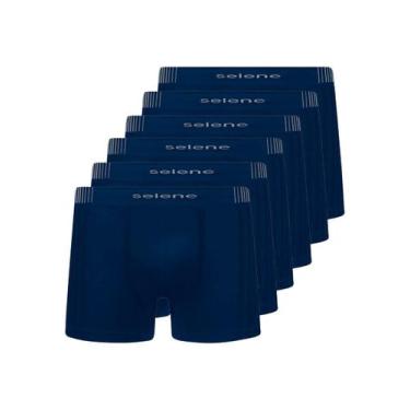 Imagem de Kit com 6 Cuecas Boxer Selene 11070-002//440, Azul marinho, G