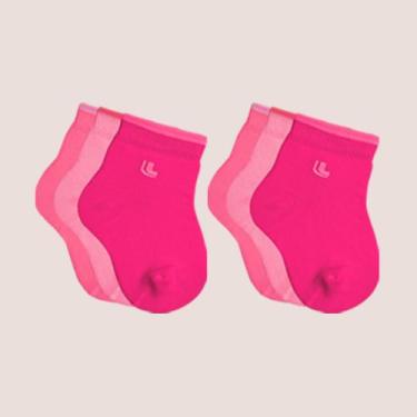Imagem de Kit Com 6 Pares Meias Baby Lupo Bebe Lisa Infantil Original, M - 20 a 