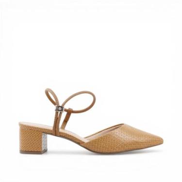 Imagem de Scarpin Slingback Salto Bloco - DORACI, Ámbar, 36