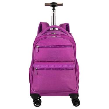 Imagem de Mochila De Rodinhas Grande com 4 Rodas Paul Frank Classics, Orquídia
