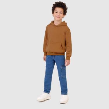 Imagem de Calça Infantil Menino Cargo Jeans - Malwee, 6, Azul escuro