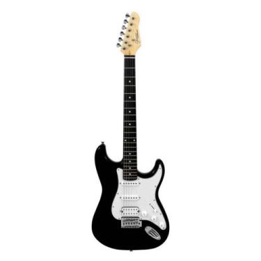 Imagem de Guitarra elétrica giannini g-101 standard stratocaster 1h2s, Preto/Bra
