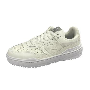 Imagem de Tênis Reserva R-Bronx Feminino Off White Verde Couro, 38, Branco